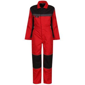 Regatta Kinder/Kinder jumpsuit met contrasterende bandplooi (116) (Klassiek rood/zwart)