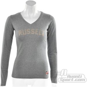Russell Athletic  - Deep V-Neck Long Sleeve Tee - Dames Shirts - XS