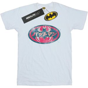 DC Comics Meisjes Batman Japans Logo Rood Katoenen T-Shirt (128) (Wit)