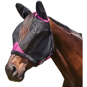 Weatherbeeta Comfitec Deluxe Mesh Duurzaam Paarden Vliegenmasker (Full) (Zwart/Paars)
