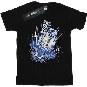 Star Wars Dames/Dames R2-D2 Blast Off Katoenen Vriendje T-shirt (XL) (Zwart)