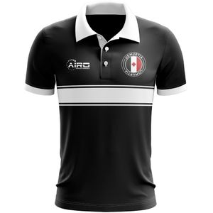 Udmurtia Concept Stripe Polo Shirt (Black)