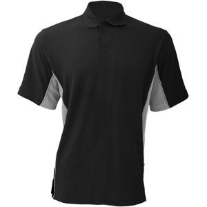 GAMEGEAR ® Heren Track Pique Polo Top met korte mouwen (L) (Zwart/Grijs/Wit)