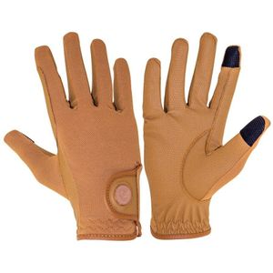 eQUEST GripPro X-LITE Lightweight Equestrian Gloves - Caramel - Plain Cuff
