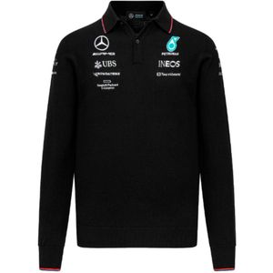 2023 Mercedes Long Sleeve Knitted Polo Shirt (Black)