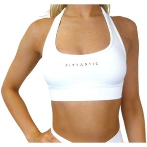 Fittastic Sportswear Open Back Bra - Pure White - Wit - M