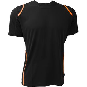 GAMEGEAR ® Cooltex® T-Shirt met korte mouwen / Herensportkleding (XS) (Zwart/Fluorescerend Oranje)