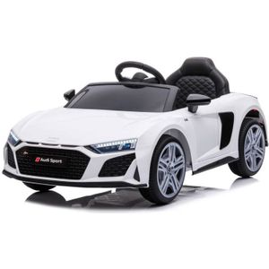 Audi R8 Sport, 12v kinderauto met rubberen banden, leder zitje, muziek module