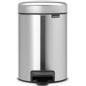 NewIcon pedaalemmer 3 liter met kunststof binnenemmer Matt Steel Fingerprint Proof - Brabantia