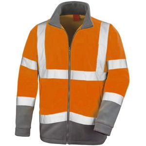 Result Core Mens Reflective Safety Micro Fleece Jacket (Pakket van 2) (S) (Oranje)