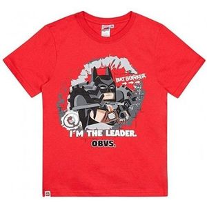 Lego Movie 2 Boys Batman I´m The Leader Obvs T-shirt (128) (Rood)