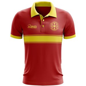 Macedonia Concept Stripe Polo Shirt (Red)