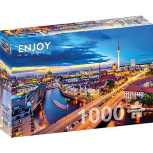 Puzzel 1000 stukjes ENJOY - Berlijns stadsgezicht bij nacht