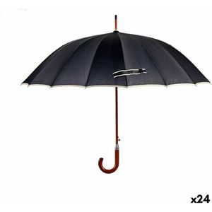 Paraplu Zwart Metaal Stof 110 x 110 x 95cm (24 Stuks)