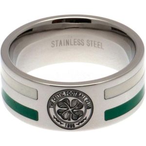 Taylors - Celtic FC Ring met Gekleurde Strepen (S) (Zilver/Groen/Wit)