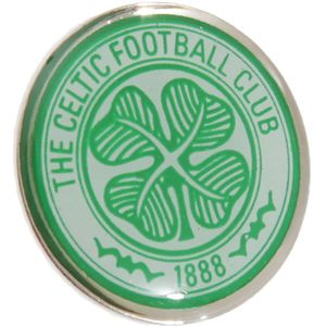 Celtic FC Officiële Metalen Voetbal Kastspeld Badge  (Groen/Wit)