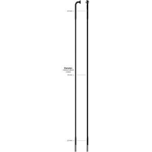 Sapim spaak 14-296L Race RVS zwart zonder nippel (100st)