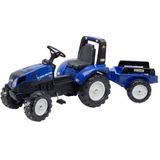 Falk New Holland traptractor met aanhanger blauw/zwart