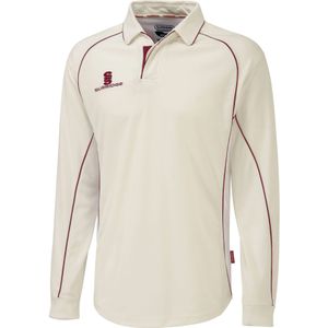 Surridge Heren/Zuid Premier Sports Poloshirt met lange mouwen (S) (Crème/Karoen)