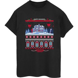 Netflix Womens/Ladies Stranger Things Fair Isle Cotton Boyfriend T-Shirt