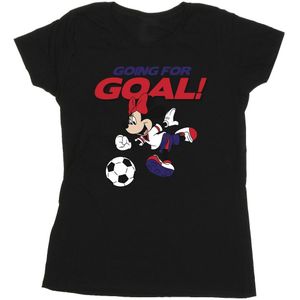 Disney Dames/Dames Minnie Mouse Gaan Voor Doel Katoenen T-Shirt (S) (Zwart)