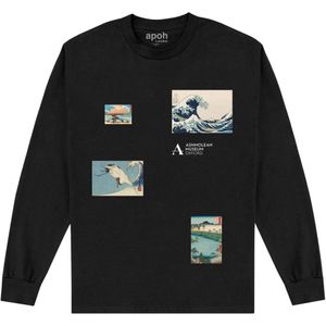 Ashmolean Museum Unisex Collage Vintage Sweatshirt voor volwassenen (S) (Zwart)