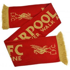 Liverpool FC Gebreide jacquard sjaal voor volwassenen  (Rood/Goud)