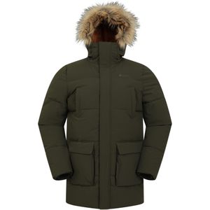 Mountain Warehouse Waterafstotende gewatteerde parka voor heren (S) (Kaki Groen)