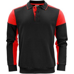 Printer Unisex Volwassenen Prime Tweekleurig Polo Sweatshirt (XL) (Zwart/Rood)