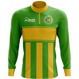 Sao Tome and Principe Concept Football Half Zip Midlayer Top (Green-Yellow)