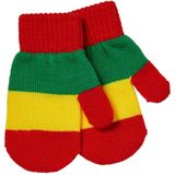Apollo - Feest baby handschoenenen - Rood-geel-groen - one size - Baby feestkleding - Feestartikelen - Oeteldonk - Carnaval - Party