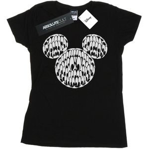 Disney Dames/Dames Mickey Mouse Hoofd Met Ogen Katoenen T-Shirt (L) (Zwart)