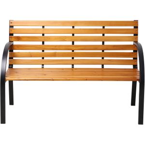 AXI Otis Tuinbank van hout in bruin | Tuinbankje met metalen frame voor 2 personen | Buitenbank met rugleuning | 122x60x83 cm