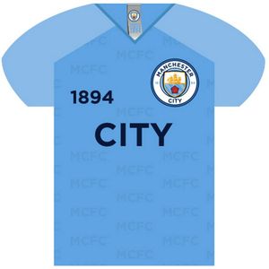 Spot On Gifts - T-Shirt Vormig Manchester City FC Bord  (Blauw)