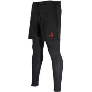 JUSS7 Sportswear 2in1 Hardloop Broek met Telefoonzak Extra Lang - Zwart - L