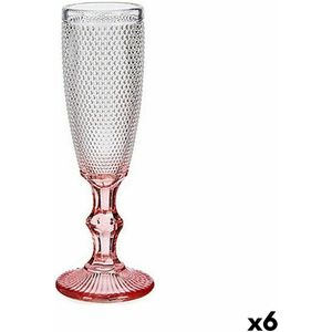 Champagneglas Roze Transparant Glas 6 Stuks (180 ml)
