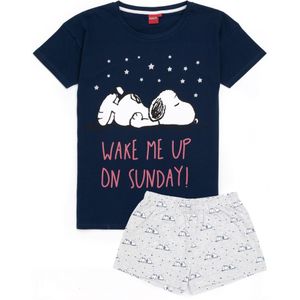 Snoopy Korte pyjamaset voor dames/dames (XL) (Marine / Lichtgrijs)