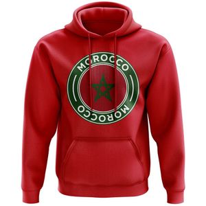 Morocco Football Badge Hoodie (Red)