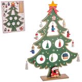 Kerstversiering Multicolour Hout MDF Kerstboom 26 cm