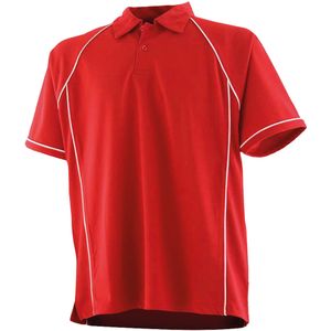 Finden & Hales Kinderen Unisex Piped Performance Sport Polo Shirt (7-8 Jahre) (Rood/Wit)