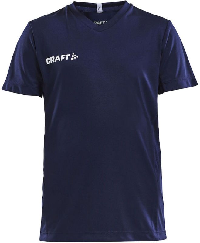 Craft Squad Jersey Solid SS Shirt Junior Sportshirt2 - Unisex - blauw wit2 128