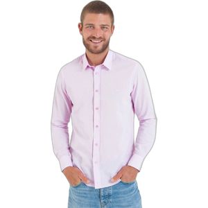 Effen katoenen linnen overhemd met lange mouwen Camberabero