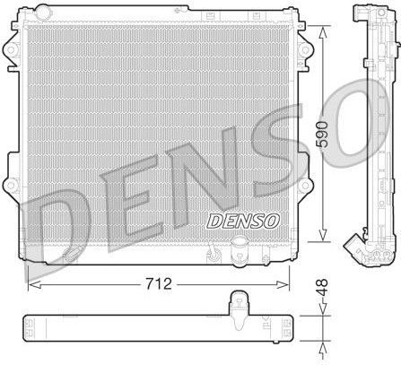 Toyota - Denso Drm50075 - Radiateur - Netlengte 712 mm - Netbreedte 590 mm - Netdiepte 48 mm
