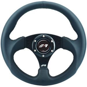 Simoni Racing Universeel Sportstuur 'Rolle' - Zwart Eco-Leder - Diameter 300mm