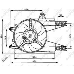 NRF - Motor Ventilator - Koelventilator - 12 Volt - Diameter 290 mm - 7 Ventilatorbladen