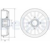 Delphi - BFR576 - Remtrommel - Voor Citroen, DS, Peugeot - Met ABS Sensorring