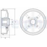 Delphi BFR484 - Remtrommel - Voor Citroen, DS, Peugeot - Met ABS sensorring