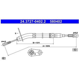 Handremkabel Mercedes-Benz Ate 24.3727-0402.2