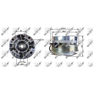 Iveco - Koppeling - Radiateurventilator - Buitendiameter 130 mm - Elektrisch