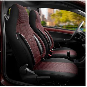 Universele Stoffen Citybug Stoelhoezenset Sport Plus Zwart/Rood - 9-Delig